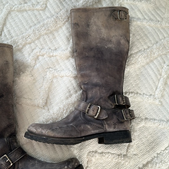 Women’s Vintage Leather FRYE Distressed Moto Boot - 8.5 - Picture 4 of 16